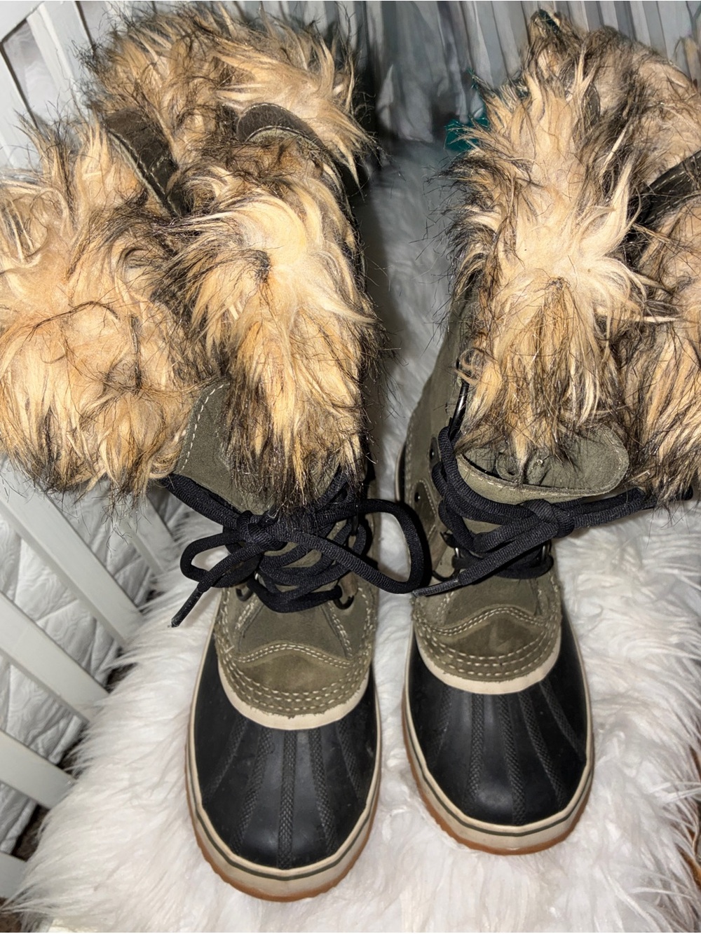 SOREL JOAN of ARCTIC Boots Green Suede/Rubber Snow Winter Sz 8 - Picture 13 of 13